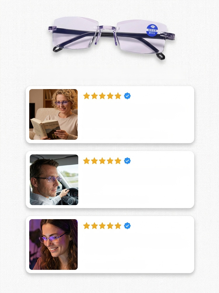 【Sehkraft zurück auf 20 Jahre】Intelligente Fokusveränderung Komfortable Lesebrille.Keine Augenuntersuchung nötig: Die smarte Brille für Nah- und Fernsicht