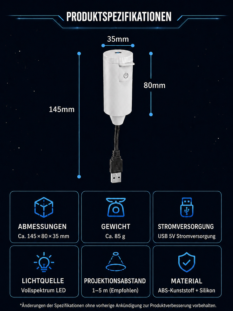 Ultra-HD-Projektionslampe für traumhafte Bilder – für einen beruhigenden Sternenhimmel und ein Meer
