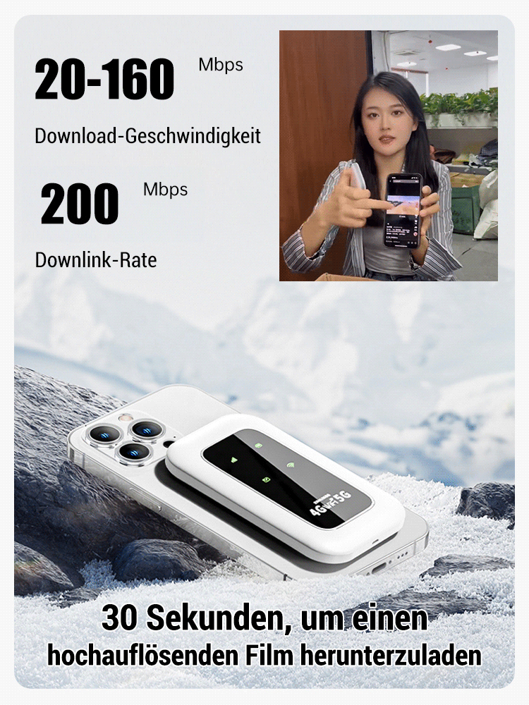 【Einschalten und verwenden, lebenslang kostenlos】 Universelles tragbares WLAN