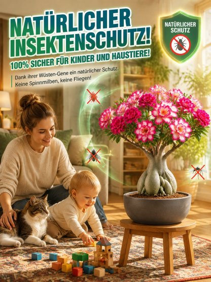 Sämlinge der gefüllten Wüstenrose haben eine Überlebensrate von 99 % und können ebenfalls bis zu 100 Jahre alt werden