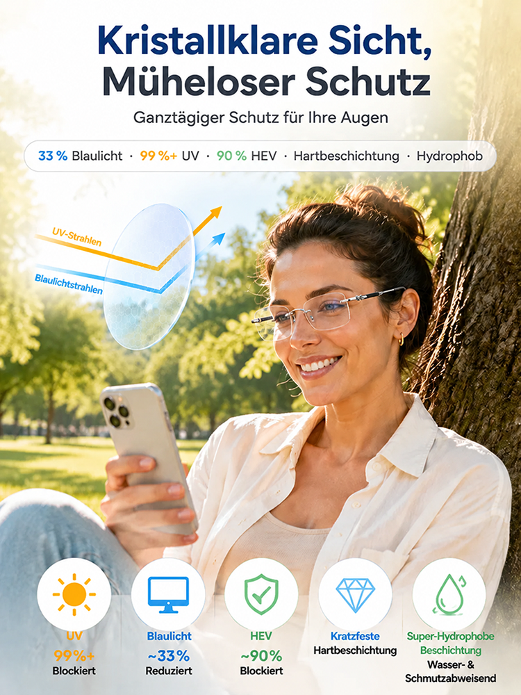 Sofort scharfe Sicht! Intelligente Autofokus-Brille, Blaulichtfilter in Innenräumen, verwandelt sich im Handumdrehen in eine Sonnenbrille im Freien