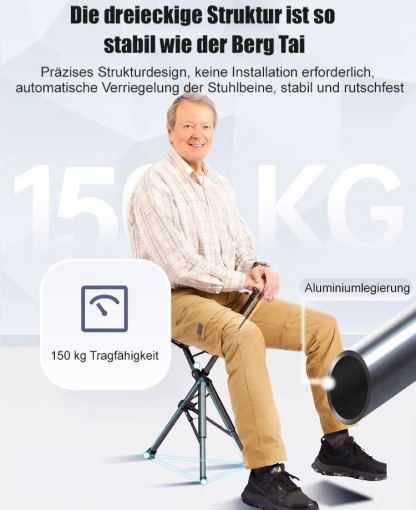 Klappbarer Krückenstuhl für den Außenbereich