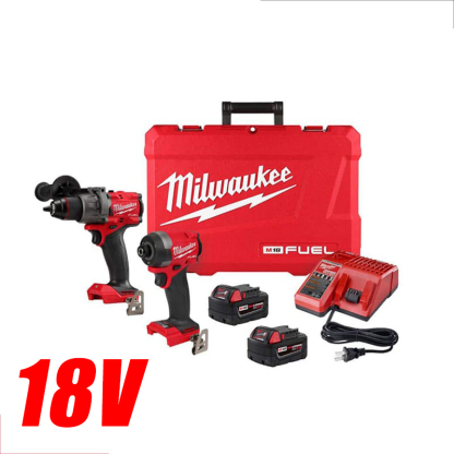 Milwaukee 3697-22 18V Lithium-Ion Brushless Cordless Hammer Drill and Impact Driver Combo Kit (2-Tool)
