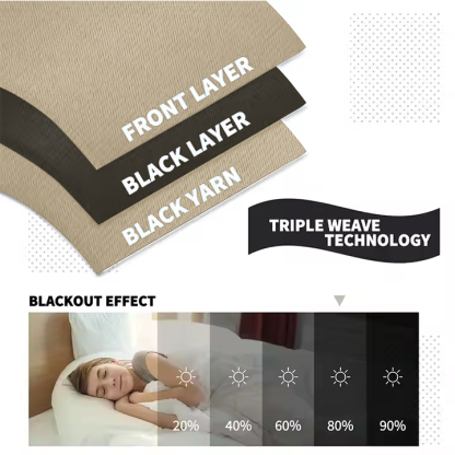 Beans Lands Waterproof Outdoor Curtains For Patio Dark Beige Velcro Tab Top Customizable Size 1 Panel