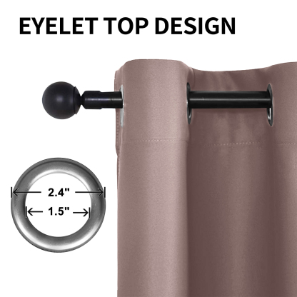 Beans Lands Waterproof Outdoor Curtains For Patio Dark Pink Grommet Top & Bottom Customizable Size 1 Panel