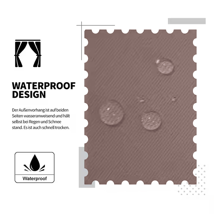 Beans Lands Waterproof Outdoor Curtains For Patio Dark Pink Grommet Top & Bottom Customizable Size 1 Panel