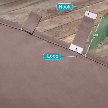 Beans Lands Waterproof Outdoor Curtains For Patio Dark Pink Velcro Tab Top Customizable Size 1 Panel