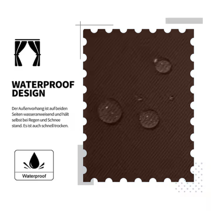 Beans Lands Waterproof Outdoor Curtains For Patio Dark Coffee Grommet Top Customizable Size 1 Panel