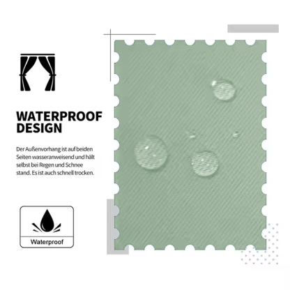 Beans Lands Waterproof Outdoor Curtains For Patio Green Velcro Tab Top Customizable Size 1 Panel