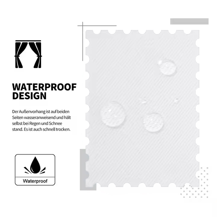 Beans Lands Waterproof Outdoor Curtains For Patio White Grommet Top & Bottom Customizable Size 1 Panel