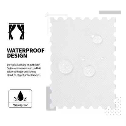 Beans Lands Waterproof Outdoor Curtains For Patio White Grommet Top & Bottom Customizable Size 1 Panel