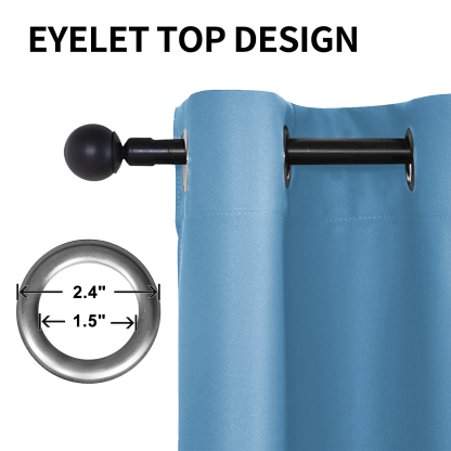 Beans Lands Waterproof Outdoor Curtains For Patio Blue Grommet Top Customizable Size 1 Panel