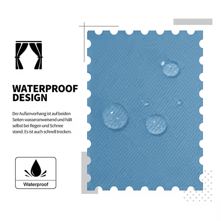 Beans Lands Waterproof Outdoor Curtains For Patio Blue Grommet Top Customizable Size 1 Panel