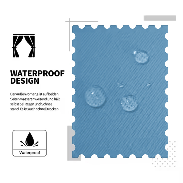 Beans Lands Waterproof Outdoor Curtains For Patio Blue Grommet Top Customizable Size 1 Panel