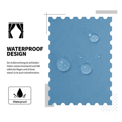 Beans Lands Waterproof Outdoor Curtains For Patio Blue Grommet Top Customizable Size 1 Panel