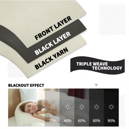 Beans Lands Waterproof Outdoor Curtains For Patio Beige Velcro Tab Top Customizable Size 1 Panel