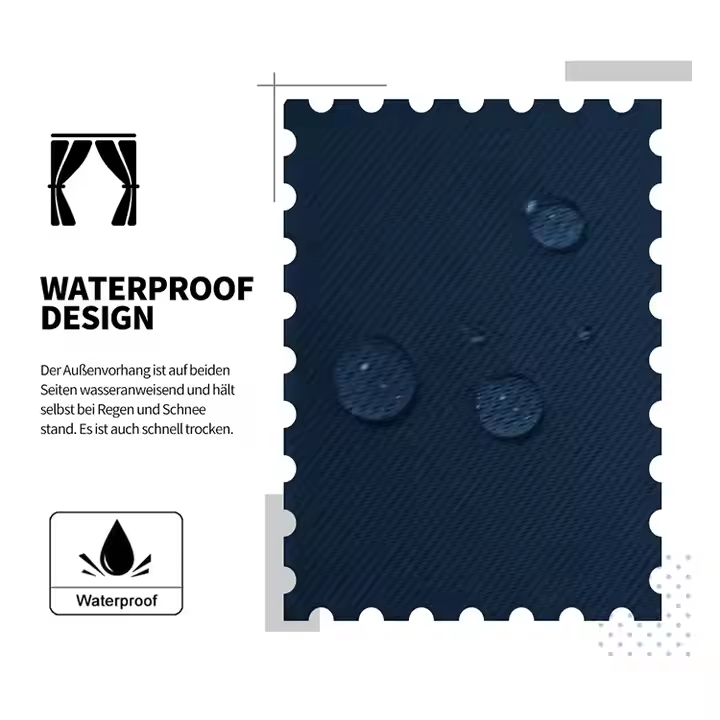 Beans Lands Waterproof Outdoor Curtains For Patio Navy Blue Grommet Top Customizable Size 1 Panel