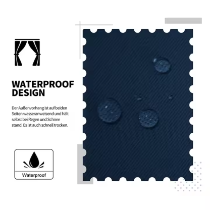 Beans Lands Waterproof Outdoor Curtains For Patio Navy Blue Grommet Top Customizable Size 1 Panel