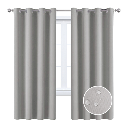 Beans Lands Waterproof Outdoor Curtains For Patio Light Grey Grommet Top Customizable Size 1 Panel