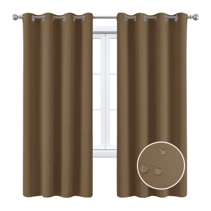 Beans Lands Waterproof Outdoor Curtains For Patio Light Coffee Grommet Top Customizable Size 1 Panel
