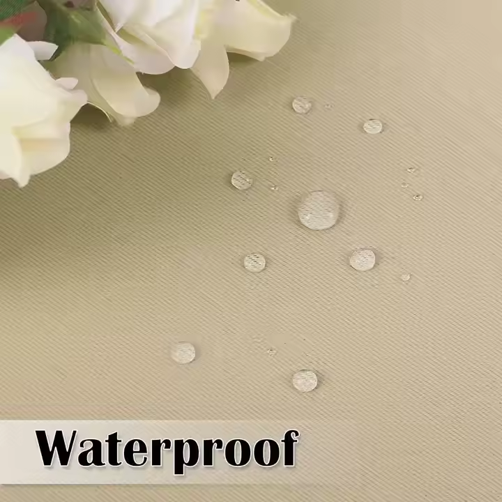 Beans Lands Waterproof Outdoor Curtains For Patio Dark Beige Velcro Tab Top Customizable Size 1 Panel