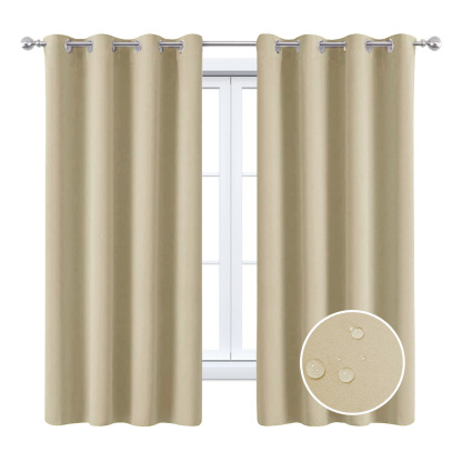 Beans Lands Waterproof Outdoor Curtains For Patio Dark Beige Grommet Top Customizable Size 1 Panel