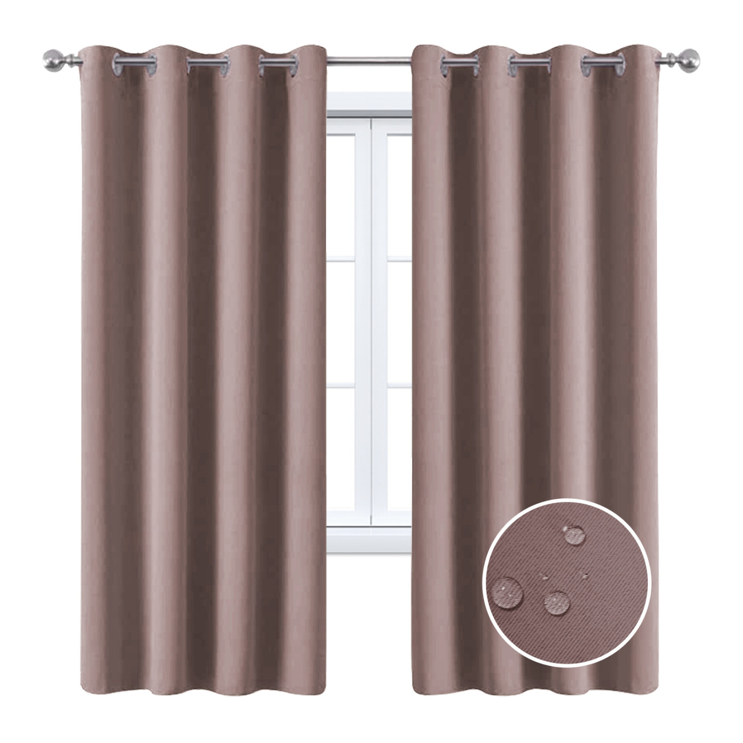 Beans Lands Waterproof Outdoor Curtains For Patio Dark Pink Grommet Top Customizable Size 1 Panel