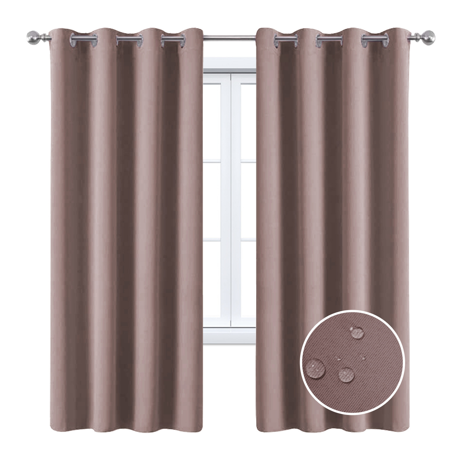 Beans Lands Waterproof Outdoor Curtains For Patio Dark Pink Grommet Top Customizable Size 1 Panel