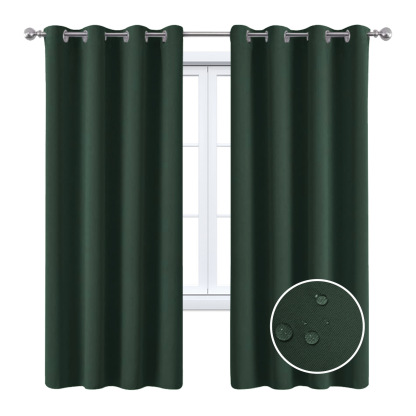 Beans Lands Waterproof Outdoor Curtains For Patio Dark Green Grommet Top Customizable Size 1 Panel