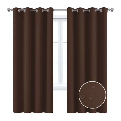Beans Lands Waterproof Outdoor Curtains For Patio Dark Coffee Grommet Top Customizable Size 1 Panel