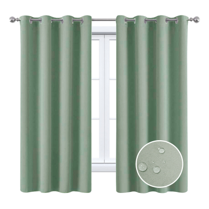 Beans Lands Waterproof Outdoor Curtains For Patio Green Grommet Top Customizable Size 1 Panel