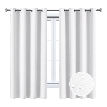 Beans Lands Waterproof Outdoor Curtains For Patio White Grommet Top Customizable Size 1 Panel