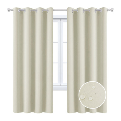 Beans Lands Waterproof Outdoor Curtains For Patio Beige Grommet Top Customizable Size 1 Panel