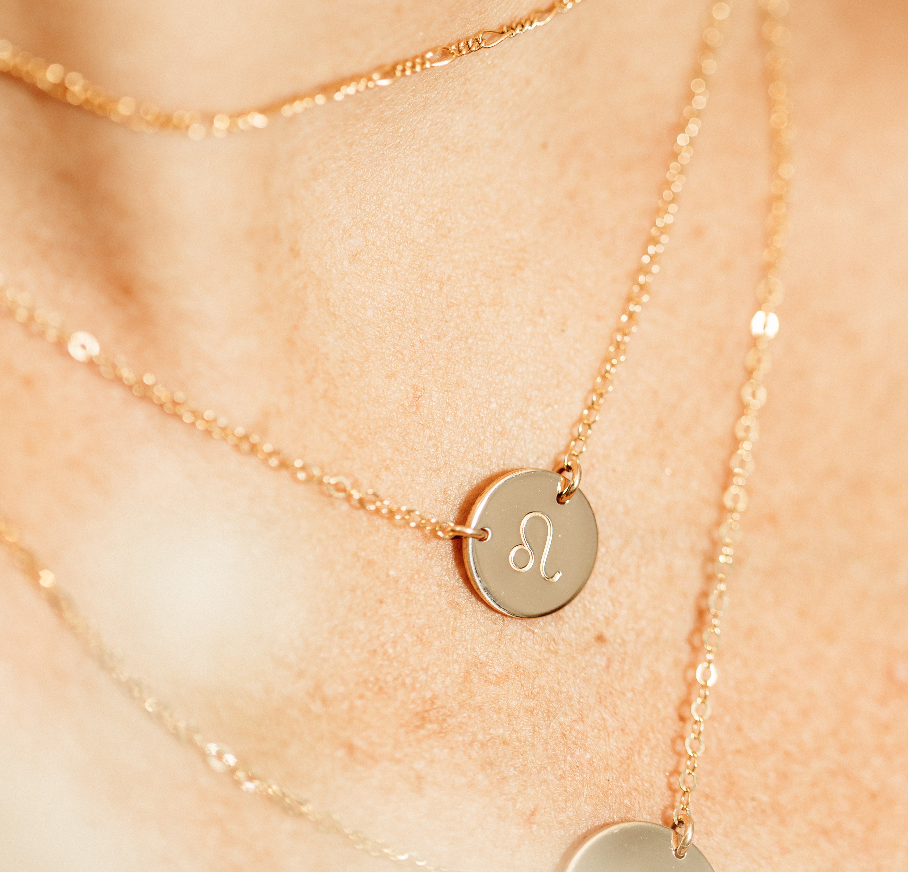 Star Sign Necklace • Medium Double Hole Pendant Necklace