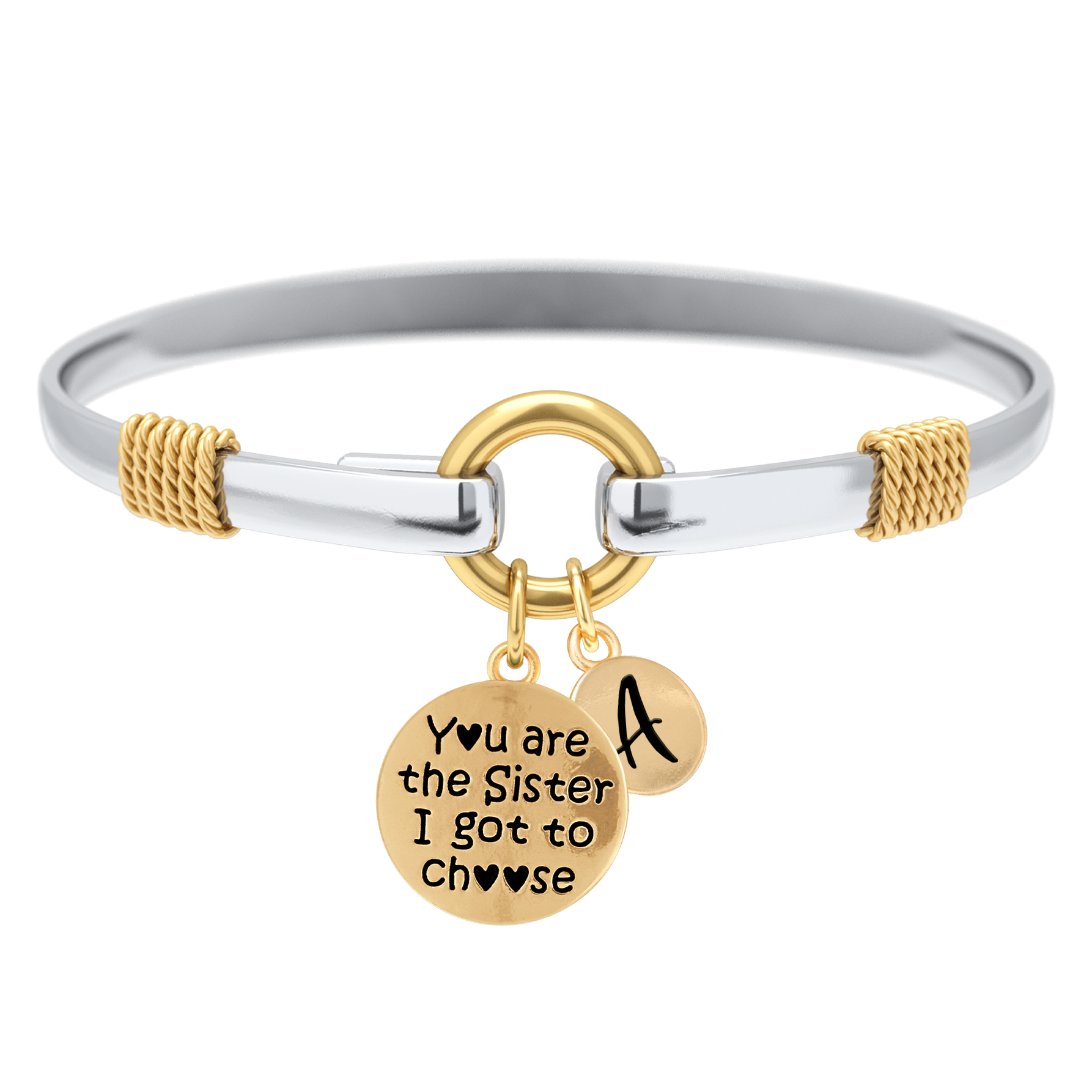 Sister I Got To Choose - Two-Tone Custom Charm Bracelet