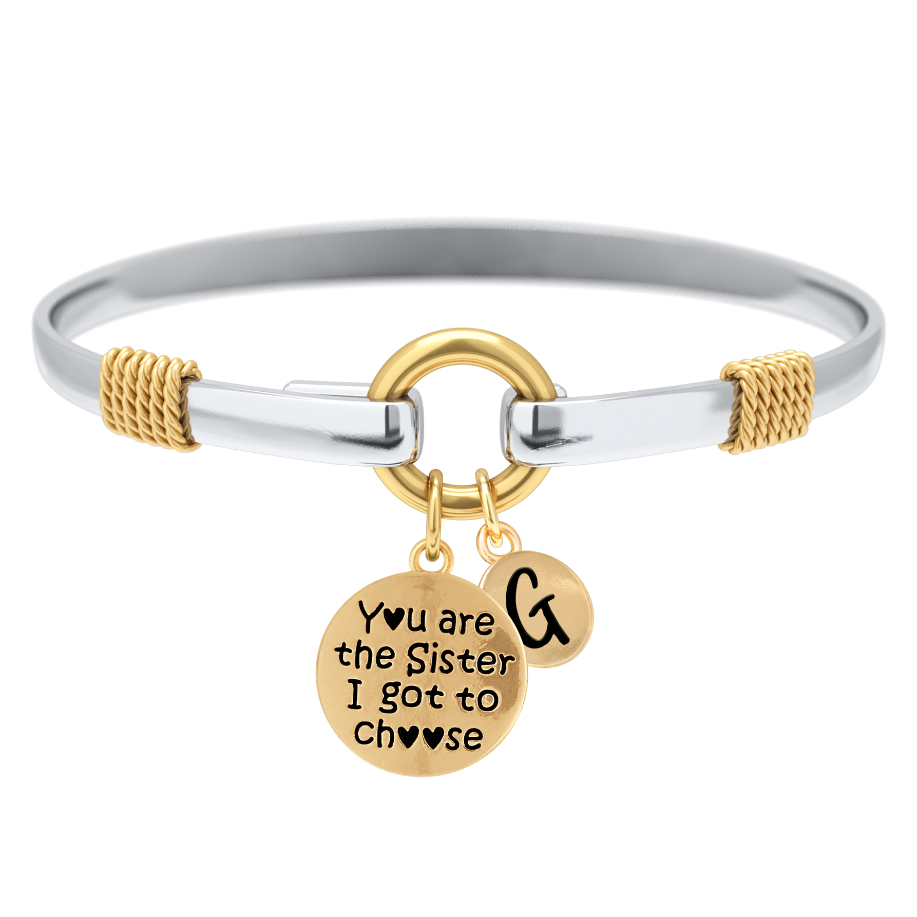 Sister I Got To Choose - Two-Tone Custom Charm Bracelet