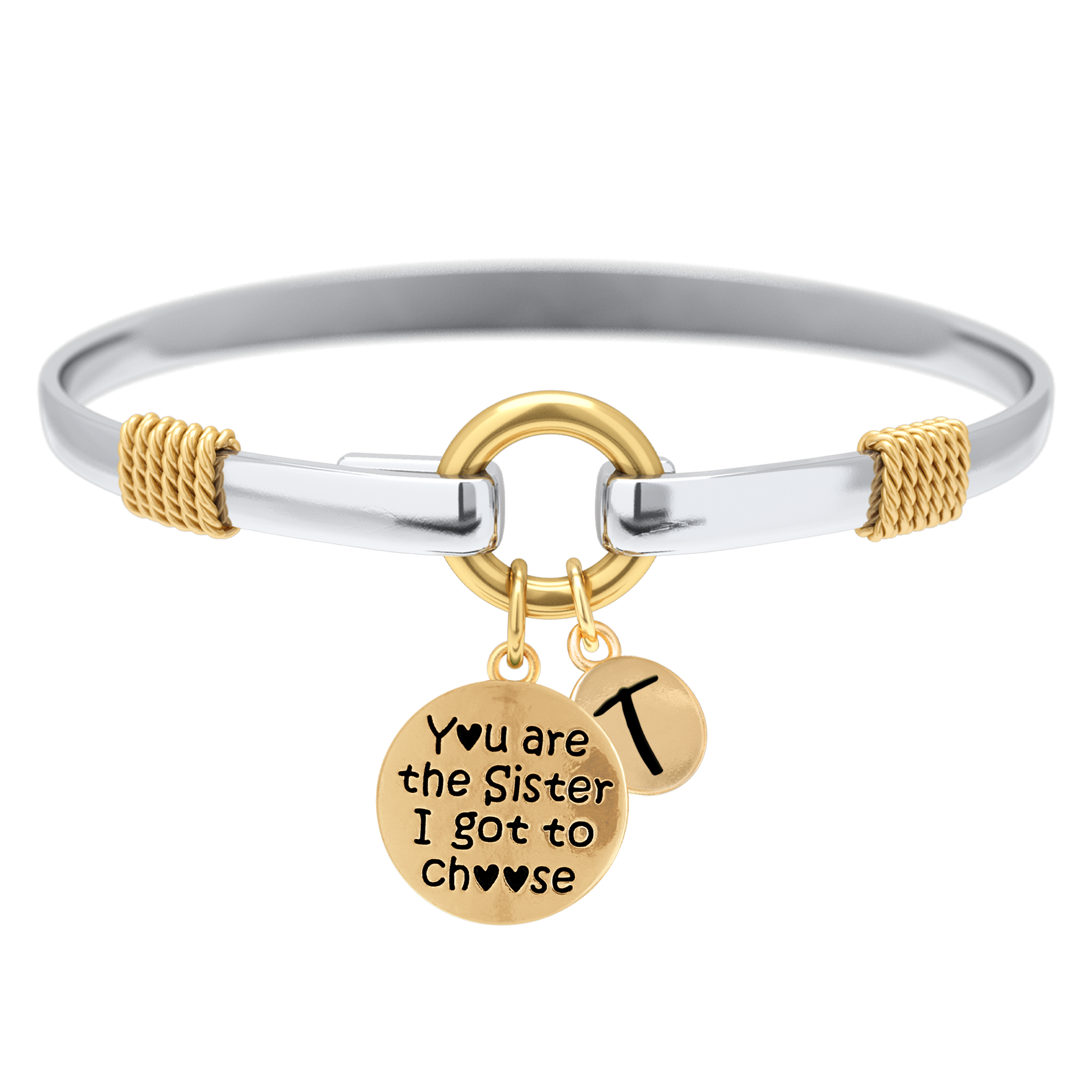 Sister I Got To Choose - Two-Tone Custom Charm Bracelet