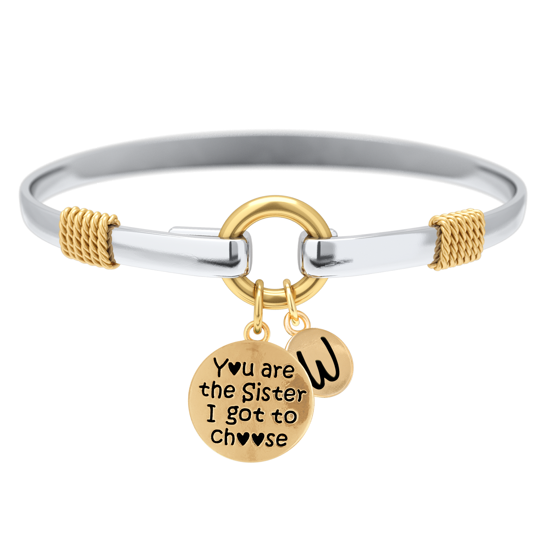 Sister I Got To Choose - Two-Tone Custom Charm Bracelet