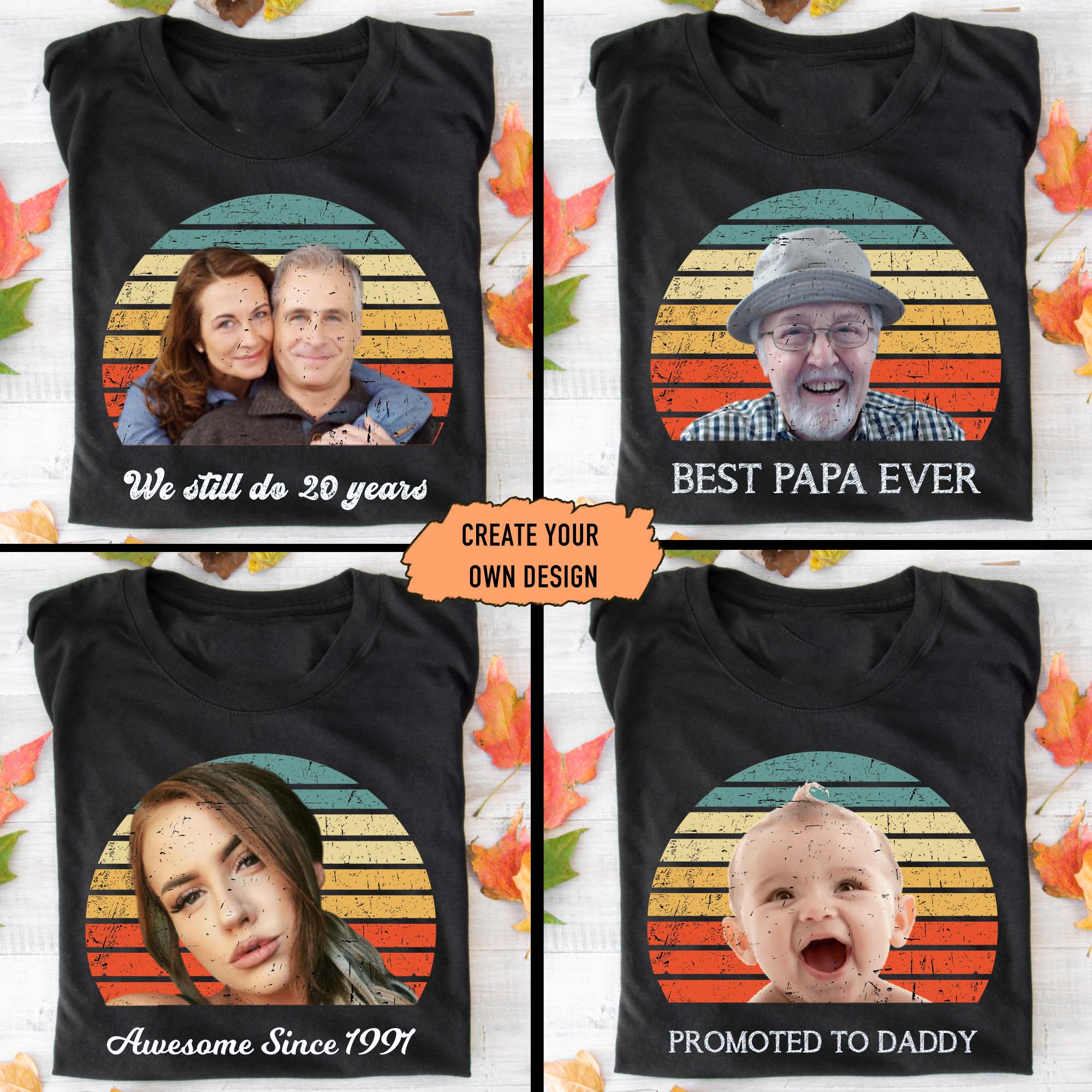 Dog Cat Vintage Retro Photo Shirt, Custom Photo Shirt