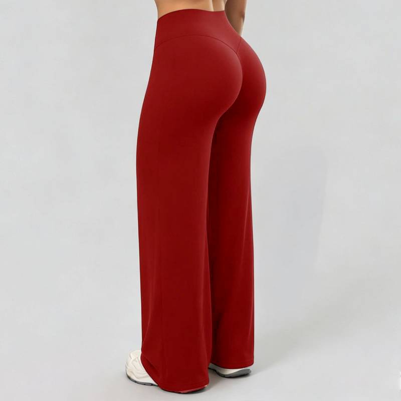 TKITK 2026 New Wide Leg Yoga Pants for Women Straight Leg Workout Casual Pants Ladies Fitness Trousers