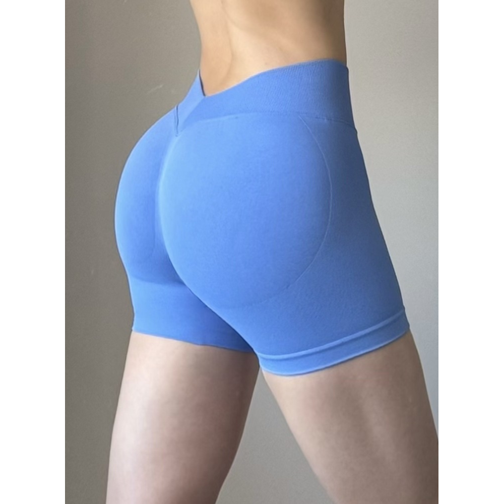TKITK V Waist Seamless Workout Shorts, Super Butt Lifting High Elastic Tight 3 Inch Yoga Shorts