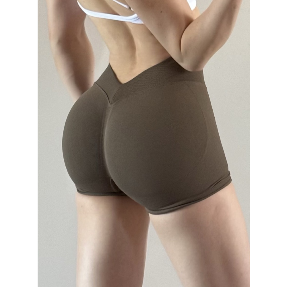 TKITK V Waist Seamless Workout Shorts, Super Butt Lifting High Elastic Tight 3 Inch Yoga Shorts