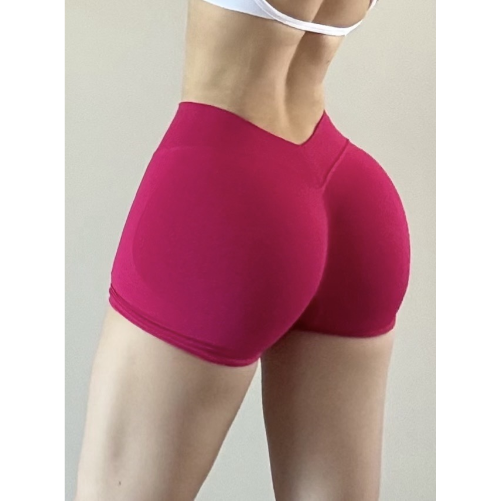 TKITK V Waist Seamless Workout Shorts, Super Butt Lifting High Elastic Tight 3 Inch Yoga Shorts