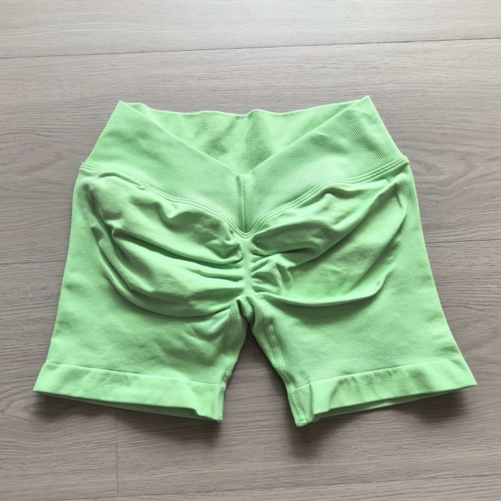 TKITK V Waist Seamless Workout Shorts, Super Butt Lifting High Elastic Tight 3 Inch Yoga Shorts