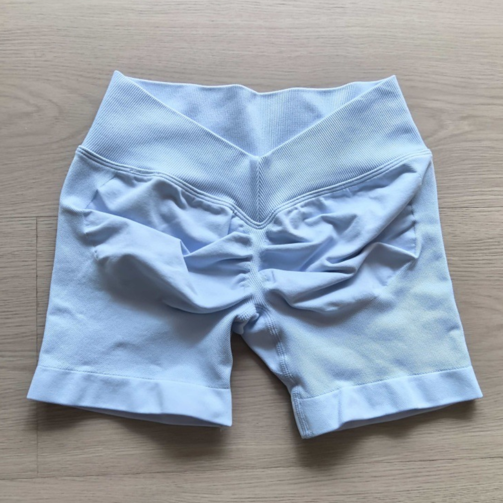 TKITK V Waist Seamless Workout Shorts, Super Butt Lifting High Elastic Tight 3 Inch Yoga Shorts