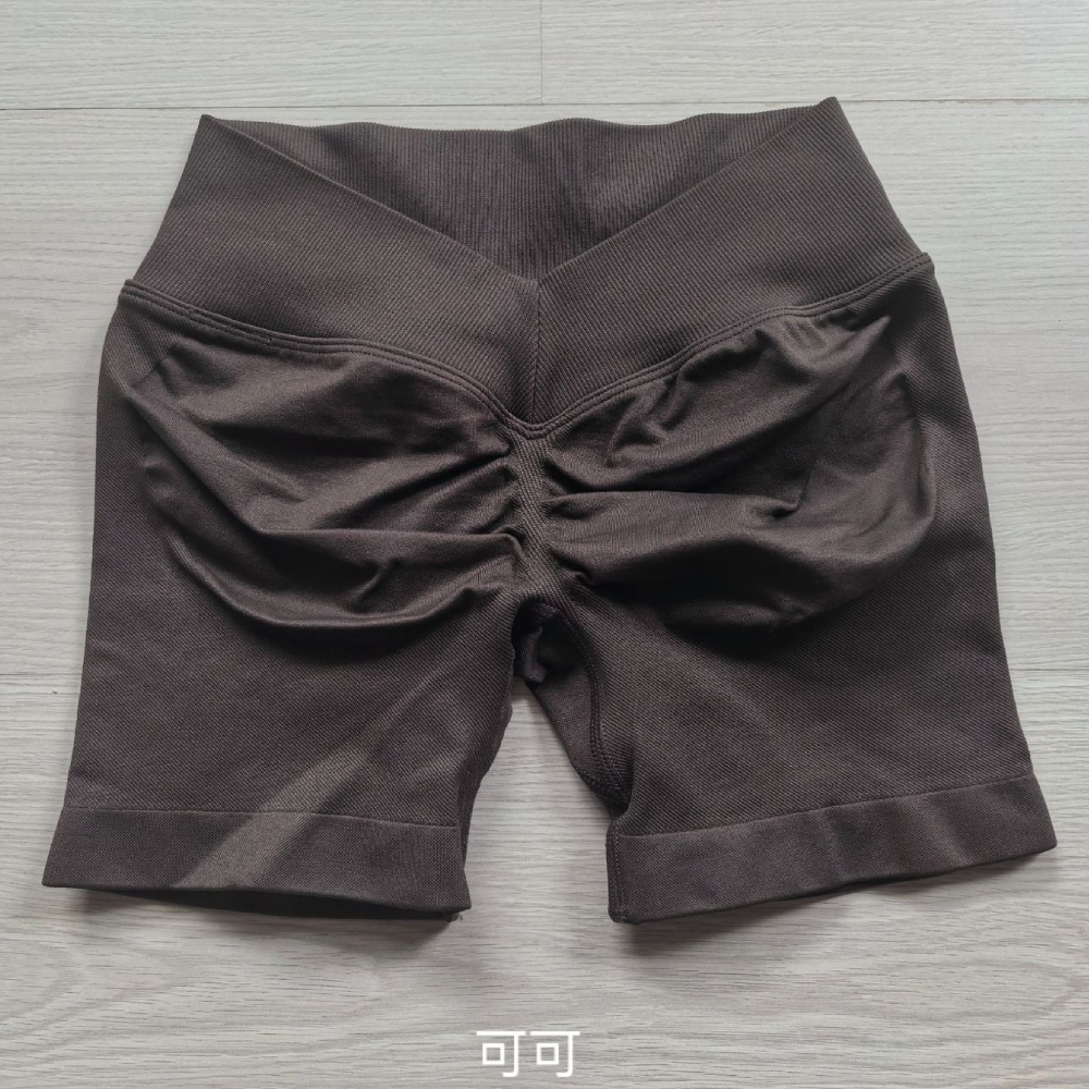 TKITK V Waist Seamless Workout Shorts, Super Butt Lifting High Elastic Tight 3 Inch Yoga Shorts
