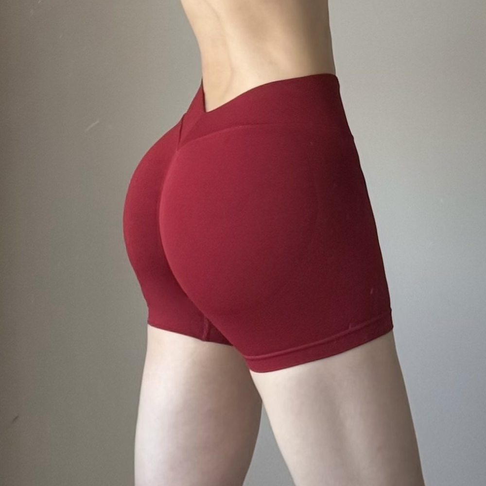 TKITK V Waist Seamless Workout Shorts, Super Butt Lifting High Elastic Tight 3 Inch Yoga Shorts