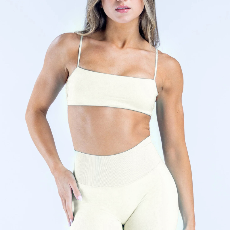 TKITK Women Yoga Sports Bra U Shape Simple Strap Tube Top Fitness Athletic Activewear