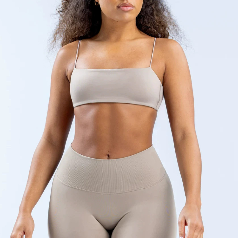 TKITK Women Yoga Sports Bra U Shape Simple Strap Tube Top Fitness Athletic Activewear