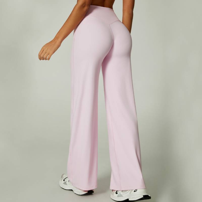 TKITK 2026 New Wide Leg Yoga Pants for Women Straight Leg Workout Casual Pants Ladies Fitness Trousers